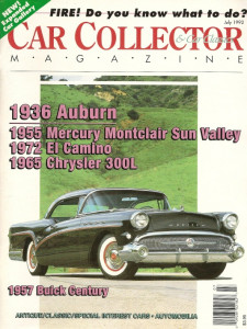 CAR COLLECTOR & CAR CLASSICS 1992 JULY - '36 AUBURN, '55 MERCURY, '72 EL CAMINO